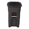 Toter 32 Gal. Brownstone Trash Can with Quiet Wheels and Attached Black Lid ANA32 - alternate 6